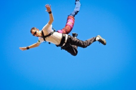 A person skydiving